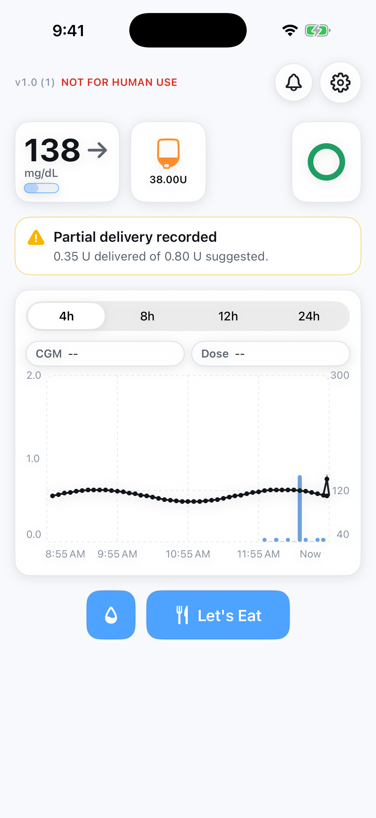 Partial delivery summary on Home