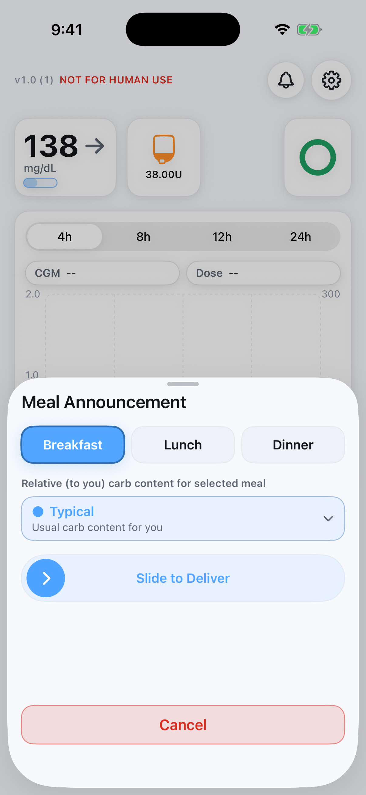 Meal announcement ready-to-deliver state